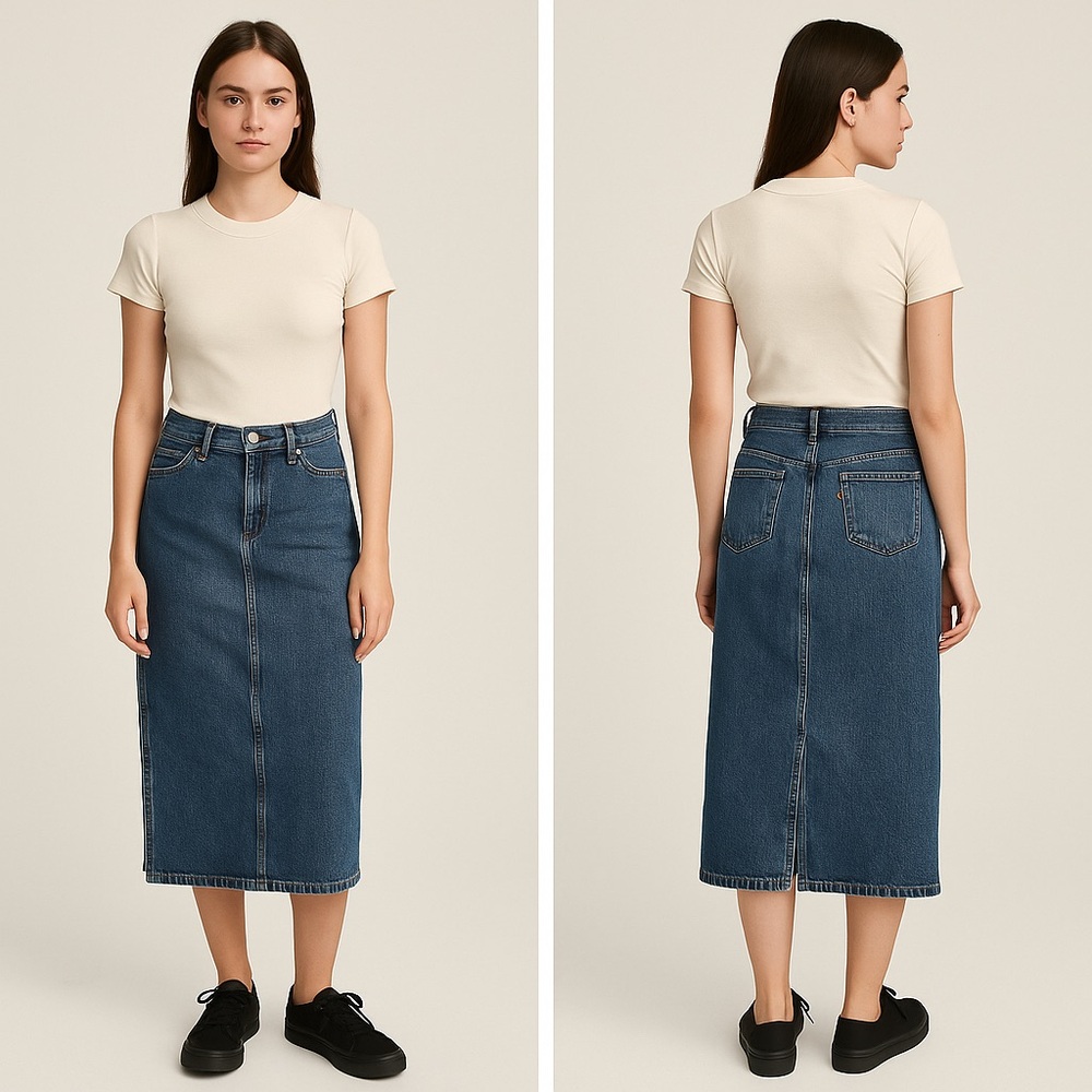 Levi’s‎ Surplus Side Split Denim Midi Skirt  Sz. 8